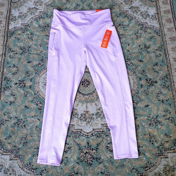 NWT ADRIENNE VITTADINI Lavender Leggings sz Large - Picture 1 of 5